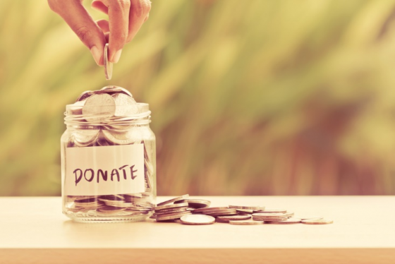 donating money to charity