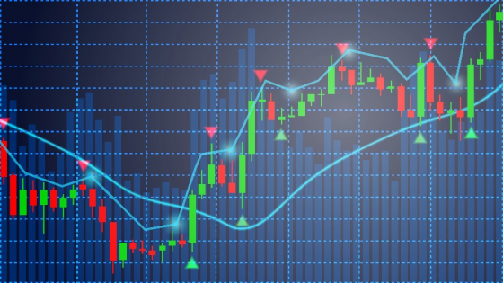stock chart with growing trend